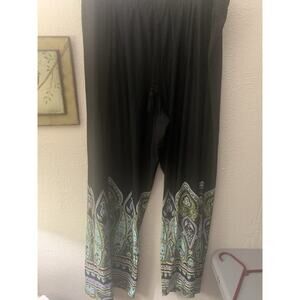 Zac & Rachel Women's Size 3x Black Pants Wide Leg Paisley Career Business Cruise